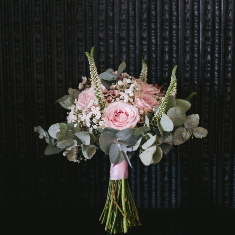 Bridal prep Wedding bouquet at Thornton Manor Wirral