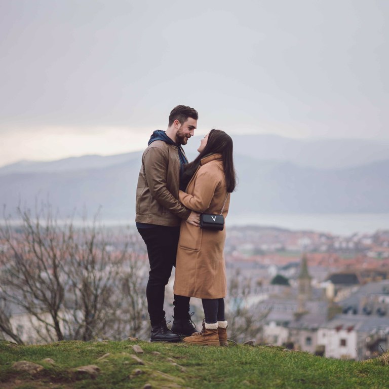 Pre wedding photo shoot overlooking Llandudno North Wales