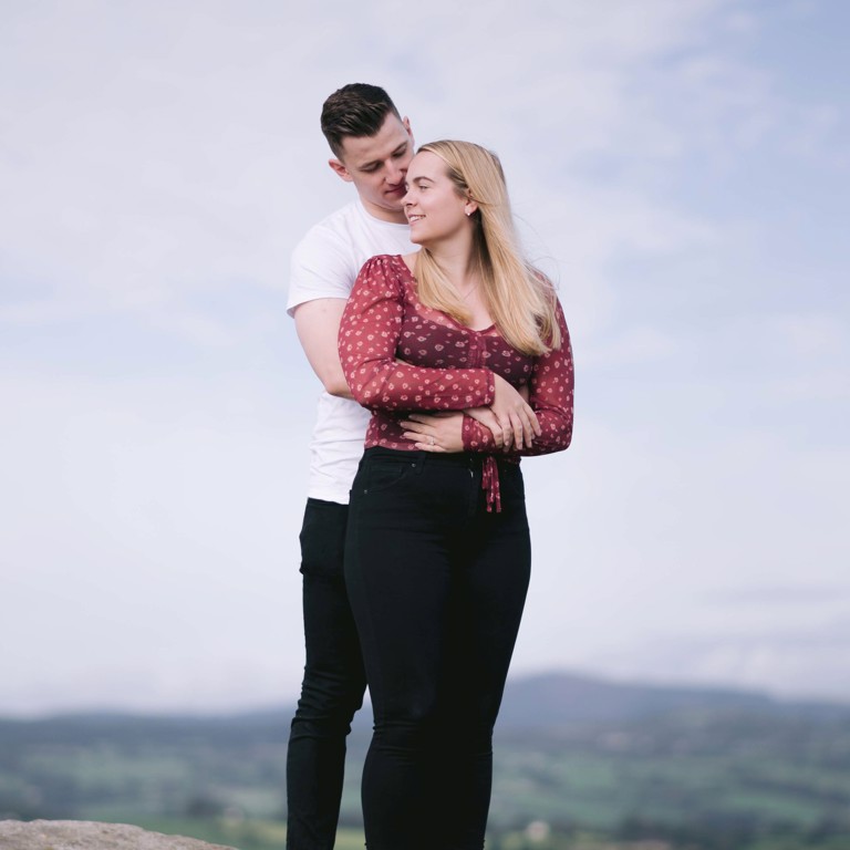 Engagement photoshoot on Hope Mountain North Wales