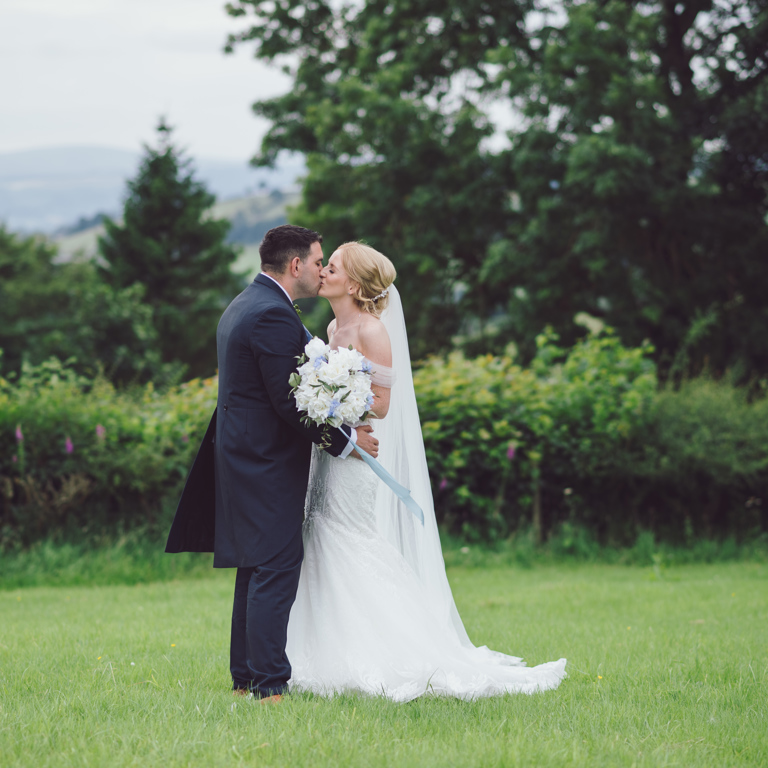 Bride & Groom portrait photography in North Wales hills
