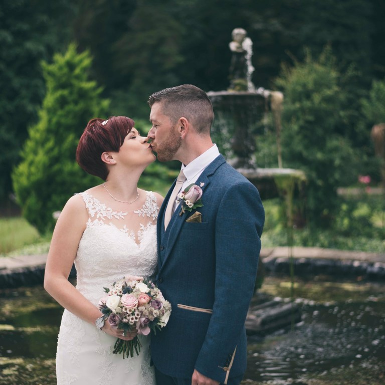 Bride and Groom Wedding portrait photography at Highfield Hall Northop