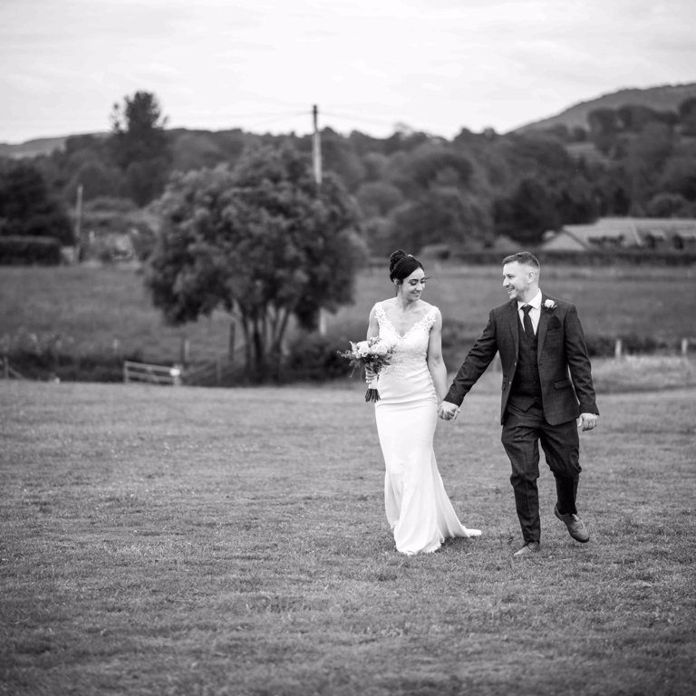 Bride and Groom portrait photography at wedding in Penyffordd North Wales