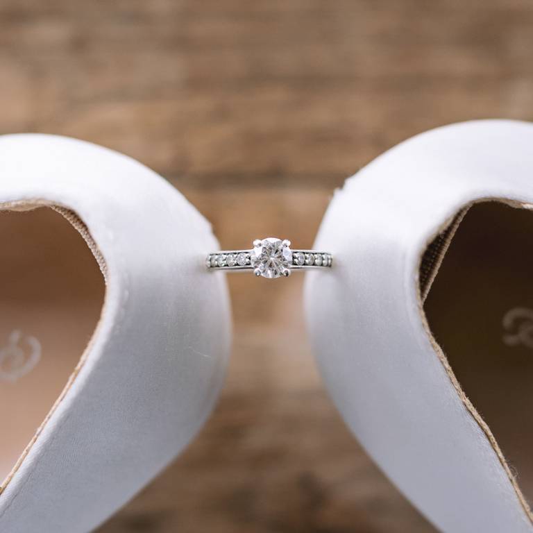 Bridal prep wedding ring and shoes at Thornton Manor Wirral