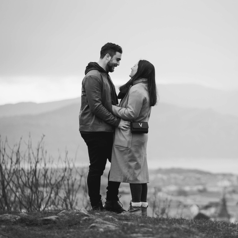 Pre wedding photo shoot overlooking Llandudno North Wales