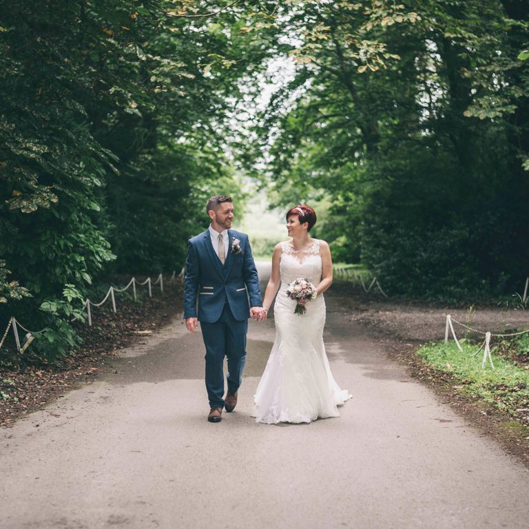 Bride and Groom Wedding portrait photography at Highfield Hall Northop
