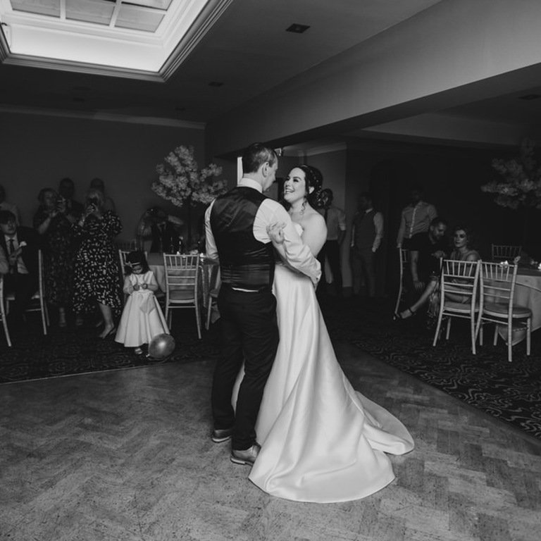 First dance during wedding at Rossett Hall