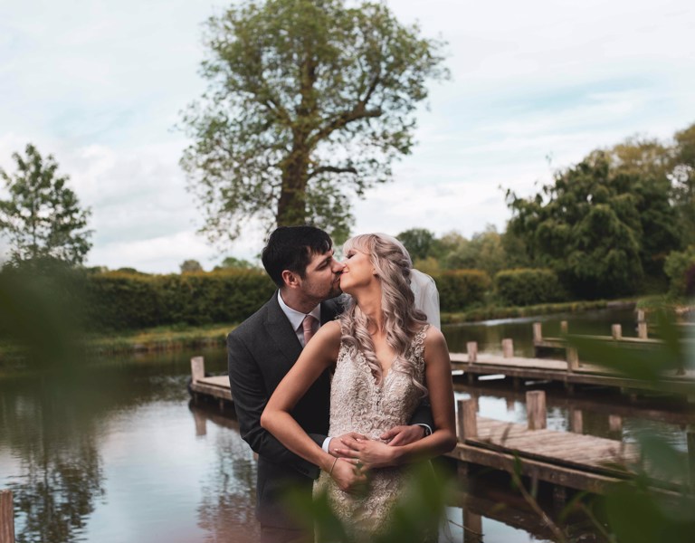 Bride and Groom Wedding portrait photography at Lion Quays hotel Oswestry