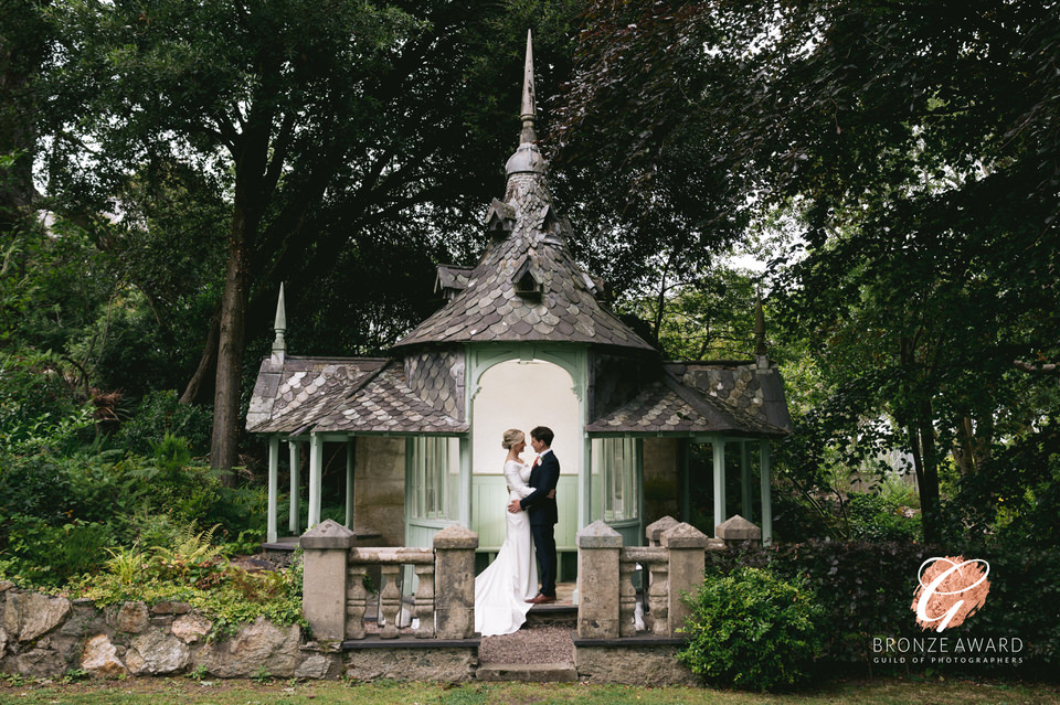Photograph of Bride and Groom, during wedding at Château Rhianfa, North wales