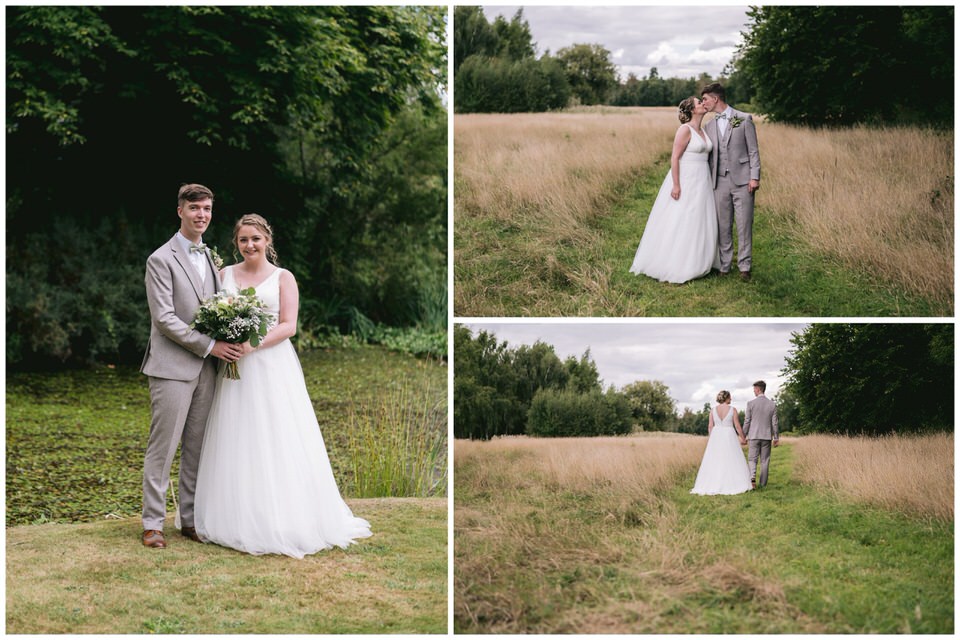 Bride & Groom portraits in gardens at the Oak Tree Peover Cheshire