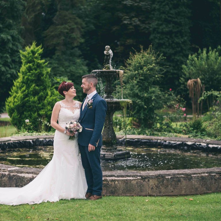 Bride and Groom Wedding portrait photography at Highfield Hall Northop