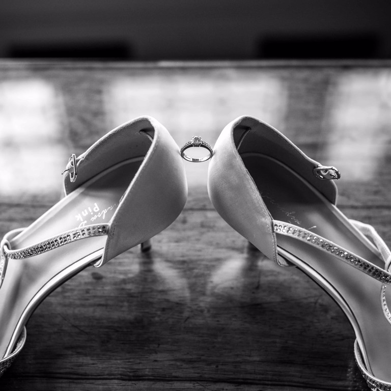 Bridal prep wedding ring and shoes at Thornton Manor Wirral