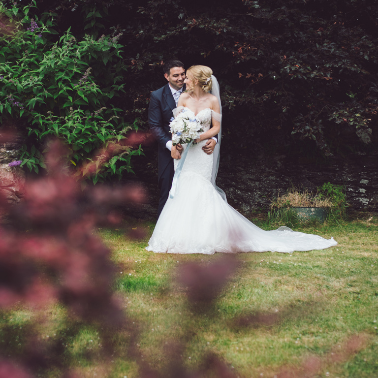 Wedding portrait photography in North Wales field