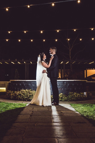 Bride & Groom night time wedding photography portrait